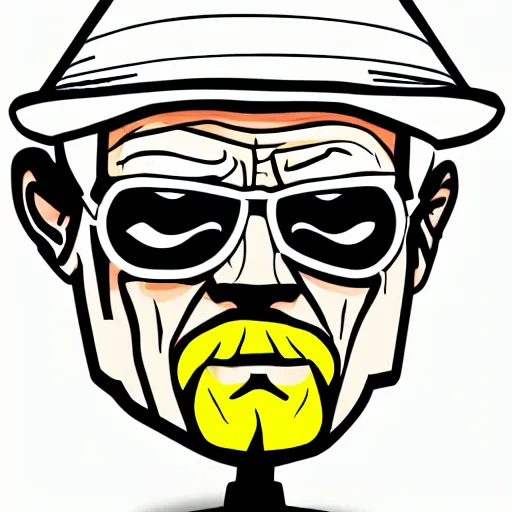 Image similar to vector drawing, walter white wearing the joker outfit