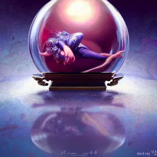 Prompt: crystal ball on a stand with a beautiful dreamscape inside, studio product photography, super highly detailed, professional digital painting, artstation, concept art, smooth, sharp focus, extreme illustration, unreal engine 5, photorealism, beautiful, cinematic, art by artgerm and rutkowski and alphonse mucha and loish and wlop