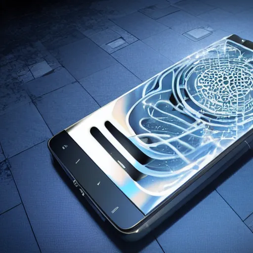 Image similar to phone that is a portal to another dimension, high detail, concept art, computer art