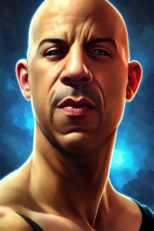 Image similar to vin diesel as mario from super mario bros, realistic portrait, symmetrical, highly detailed, digital painting, artstation, concept art, smooth, sharp focus, illustration, cinematic lighting, art by artgerm and greg rutkowski and alphonse mucha