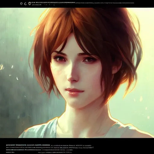 Prompt: beautiful natural max caulfield, intricate, elegant, highly detailed, digital painting, artstation, concept art, smooth, sharp focus, illustration, art by artgerm and greg rutkowski and alphonse mucha and loish and wlop