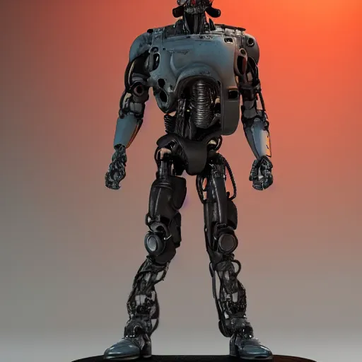 Image similar to terminator as a figurine, octane render, blender, studio lighting, 8 k, hyperdetalied, high quality,