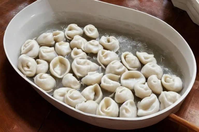 Image similar to a bathtub full of pelmeni