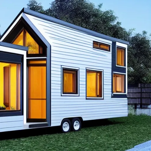 Prompt: a modern tiny home duplex