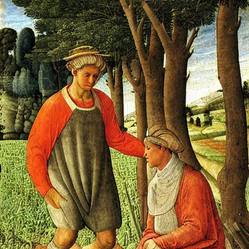 Image similar to Farmer tilling his field by Fra Filippo Lippi,