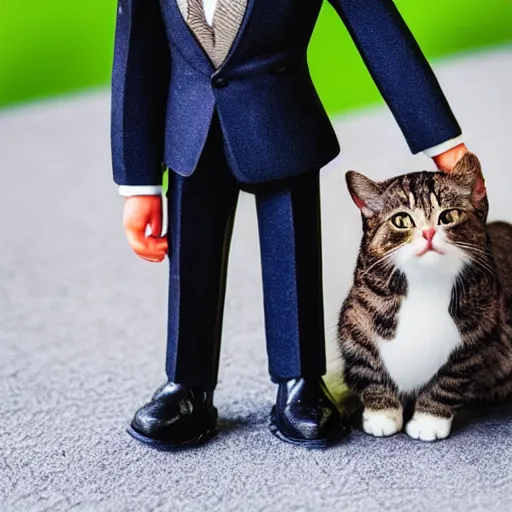 Prompt: a humanoid cat figure wearing a suit, royal photography