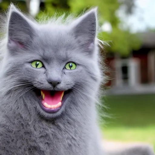 Image similar to A happy nebelung