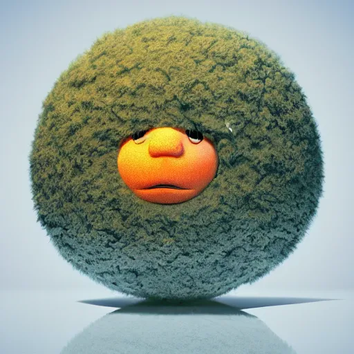 Image similar to portrait of a mochi snowball character with cannabis inside. octane 8 k cute 4 k render by eyvind earle