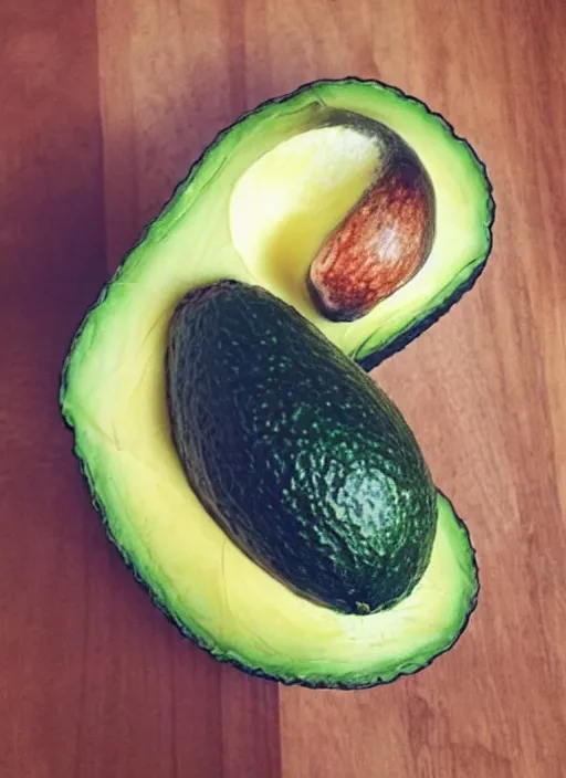 Image similar to photo avocado in a beautiful hand at home photo by phone
