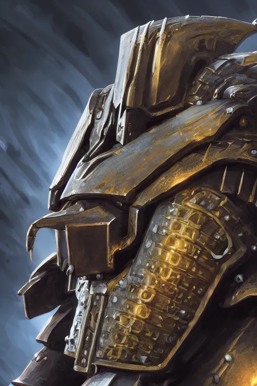 Image similar to armor portrait heros warhammer 4 0 k horus heresy fanart - the primarchs emperor by johannes helgeson animated with vfx concept artist & illustrator global illumination ray tracing hdr fanart arstation zbrush central hardmesh 8 k octane renderer comics stylized