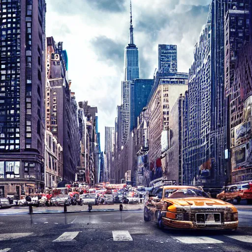 Image similar to New York City 1000 years in the future, award winning photorealistic art 4K photography trending on artstation