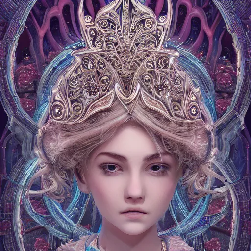 Image similar to princess, godly, beautiful, intricate, hyper detailed, octane, 4 k