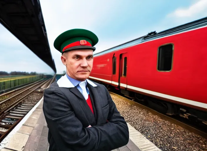 Image similar to train driver of the Russian Railways