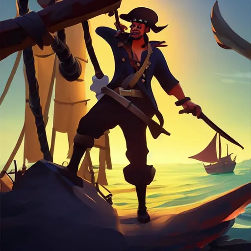 Image similar to painting jack the pirate on sea of thieves game avatar hero smooth face median photoshop filter cutout vector behance hd by jesper ejsing, by rhads, makoto shinkai and lois van baarle, ilya kuvshinov, rossdraws, illustration, art by ilya kuvshinov and gustav klimt