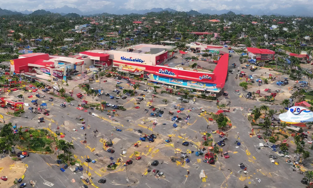 Image similar to Extreme wide shot of Jollibee City