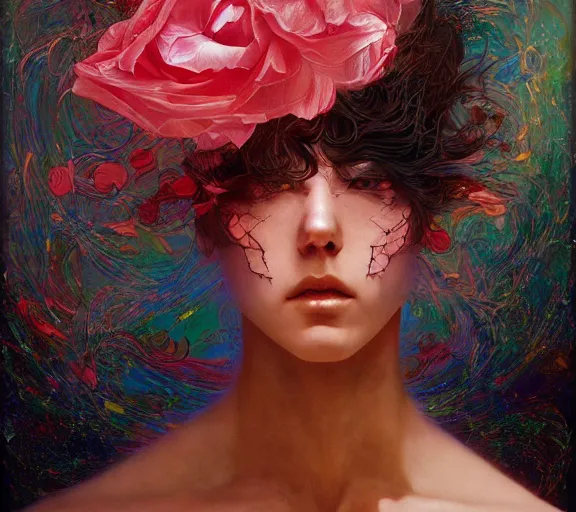 Prompt: monumental portrait soft light painted by yoshitaka amano, and erik jones, james jean, inspired by magnetic rose, smooth texture, intricate oil painting, high detail illustration, sharp high detail, manga and anime 1 9 9 9