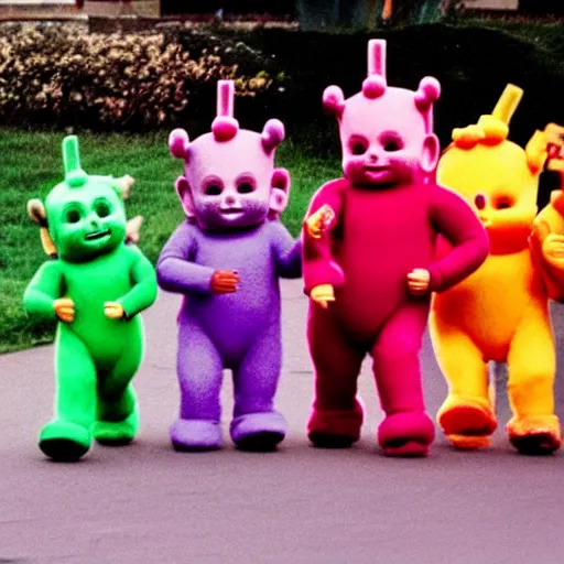 Image similar to funeral teletubbies