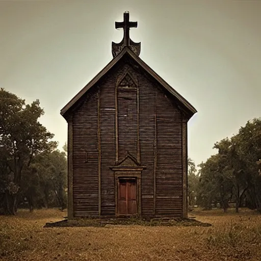 Prompt: picture of an old wooden white church, 1 9 th century southern gothic scene, made by zhang kechun