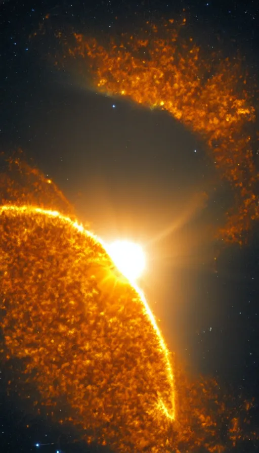 Image similar to photograph of a sun going super nova, 8k, incredible detail,