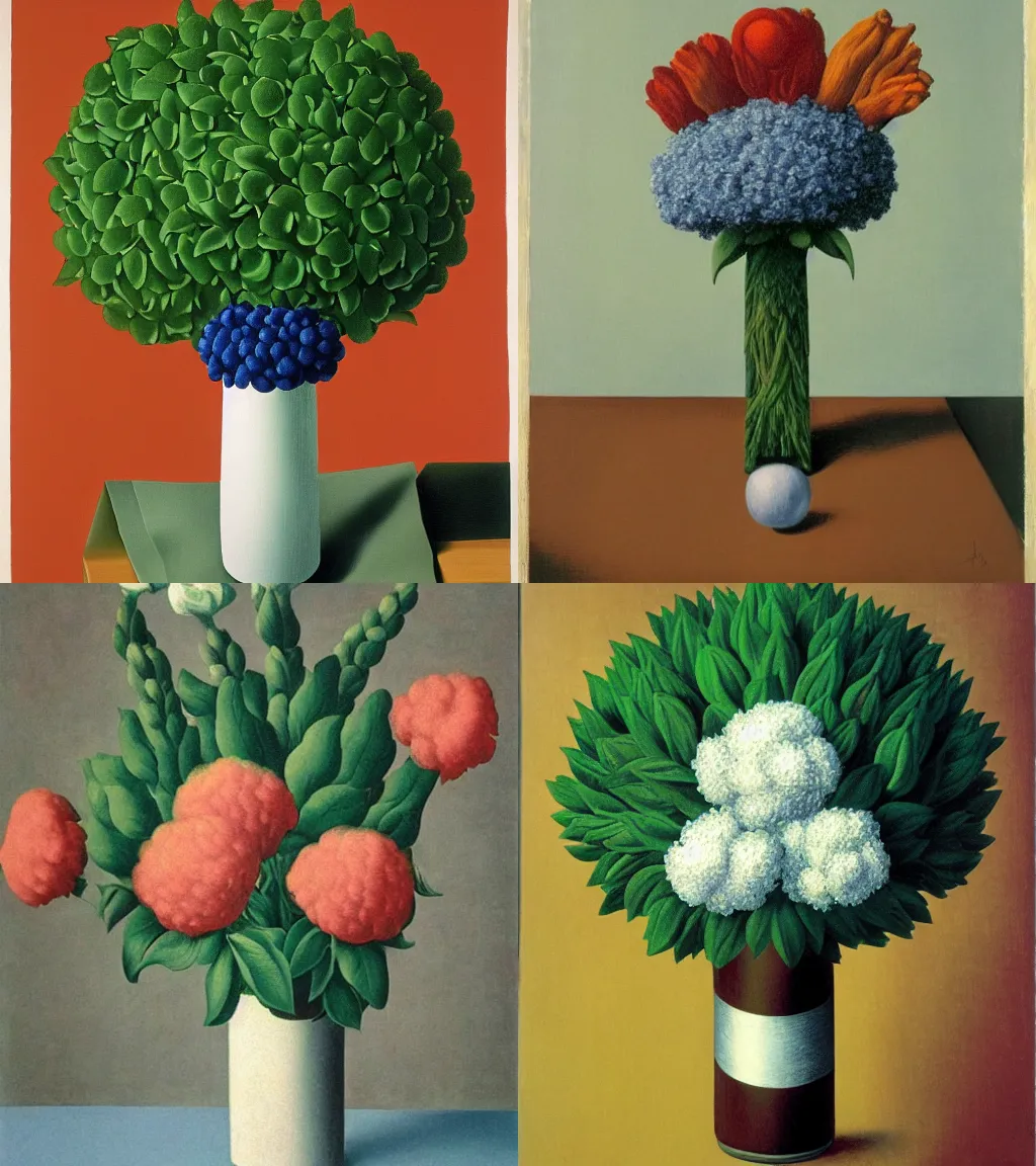 Prompt: bouquet by magritte