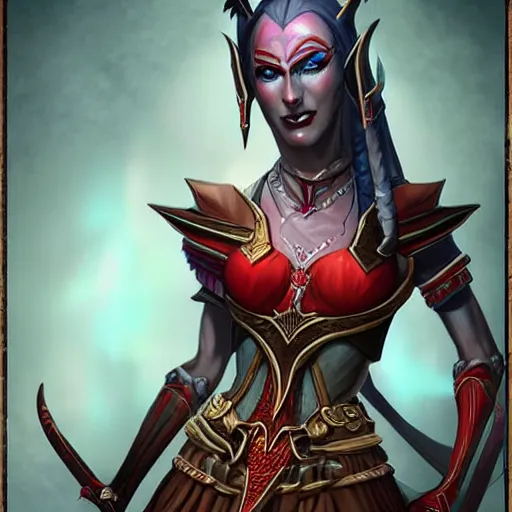 Image similar to beautiful female dunmer, d&d character art