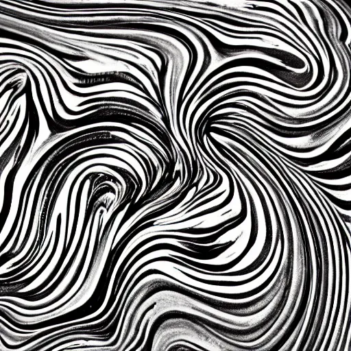 Image similar to mysterious time traveler, painted in black and white, swirls