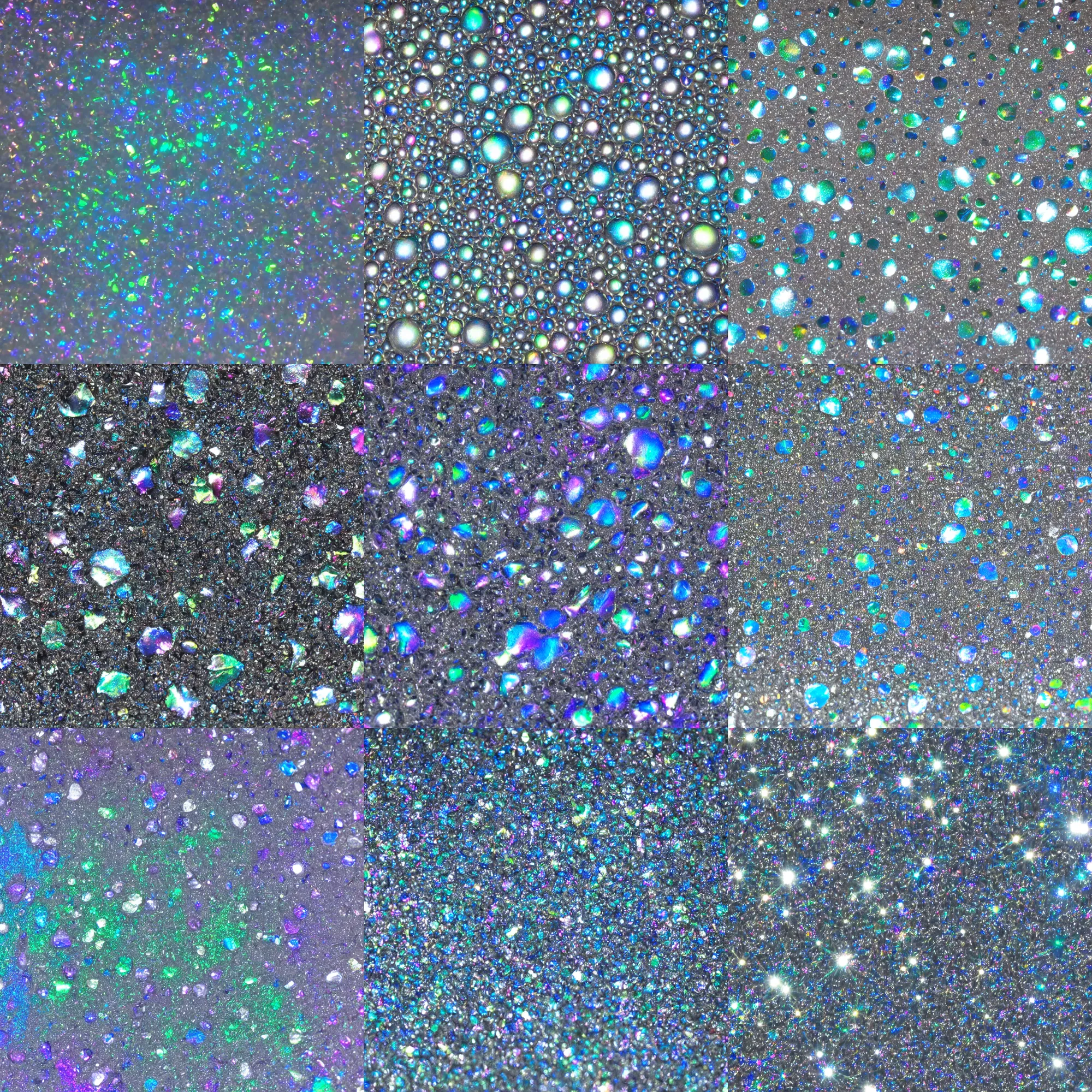 Prompt: blobs of iridescent liquid mercury and chrome