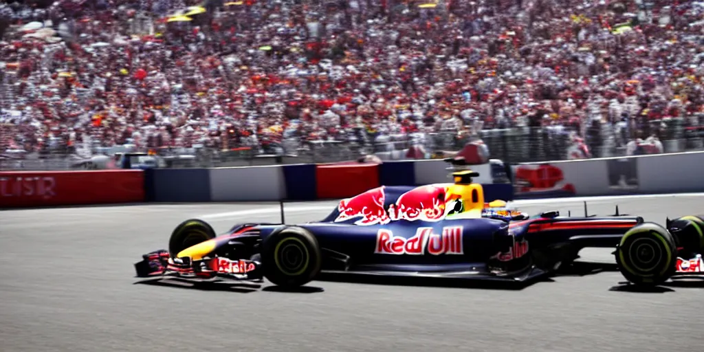 Prompt: an red bull formula one on the monaco grand prix, photography, high detailed