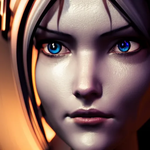 Prompt: cortana from halo, highly detailed, photorealistic portrait, bright studio setting, studio lighting, crisp quality and light reflections, unreal engine 5 quality render