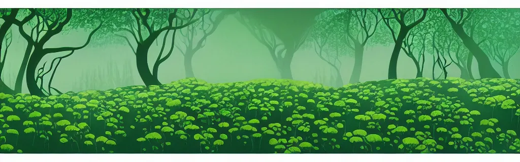 Image similar to forest with green roses, animated film, stylised, illustration, by eyvind earle, scott wills, genndy tartakovski