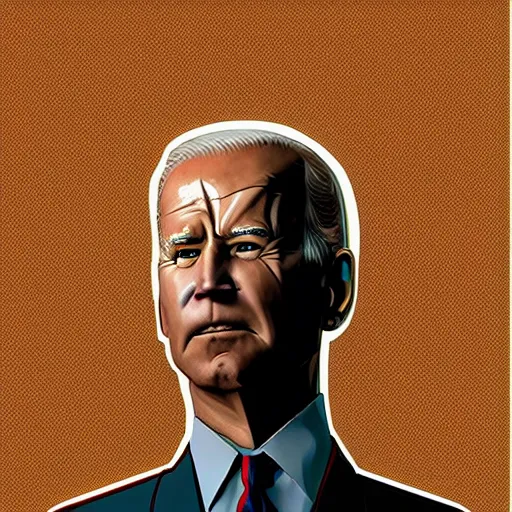 Image similar to a disco elysium portrait of Biden by Aleksander Rostov, highly detailed, symmetry