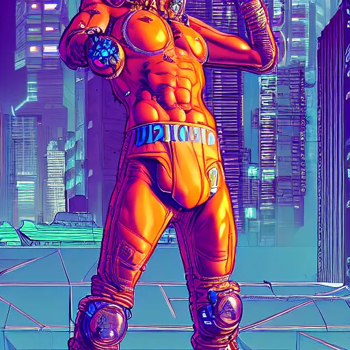 Image similar to a cyberpunk boxer, centered in the frame, cyberpunk concept art by Jean Giraud and josan gonzales, digital art, highly detailed, intricate, sci-fi, sharp focus, Trending on Artstation HQ, deviantart, 4K UHD image