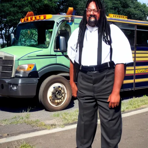 Image similar to african american male school bus driver with dreads, and chubby legs
