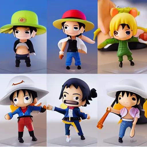 Image similar to high quality portrait flat matte painting of one piece in the style of nendoroid and Toon toys , flat anime style, thick painting, medium close-up