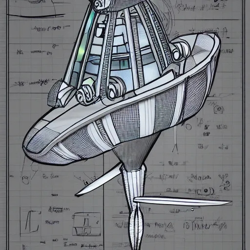 Image similar to Jimmy Neutron making blueprint of ultramodern spaceship, boy, very realistic digital art, trending on artstation,