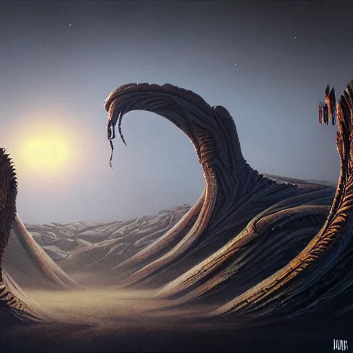 Image similar to alien landscape in the style of michael whelan and greg rutkowski