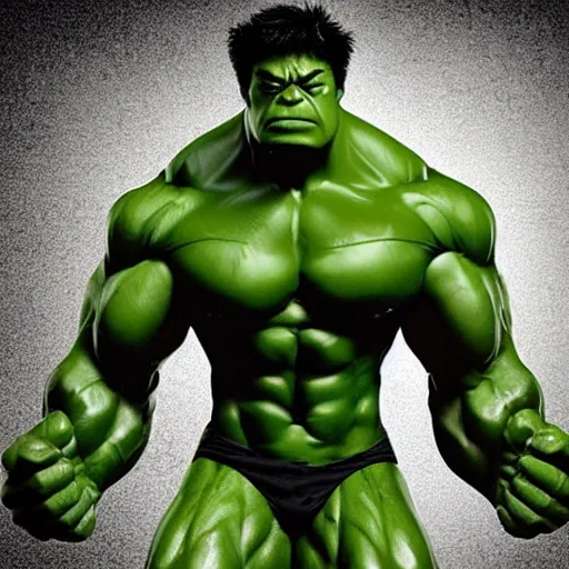 Prompt: Bodybuilder Hulk