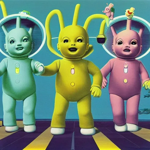 Image similar to Teletubbies acidwave by Mark Ryden