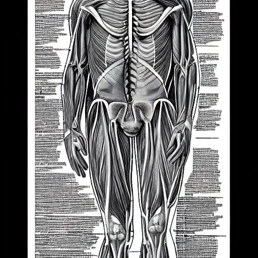 Prompt: an anatomical diagram of saitama, medical illustration