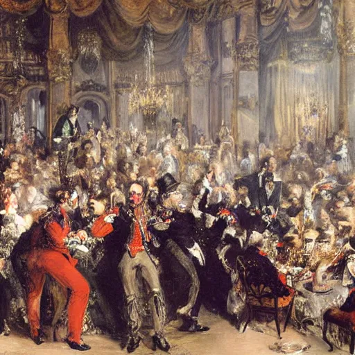 Prompt: a painting of a band show by Adolph Menzel