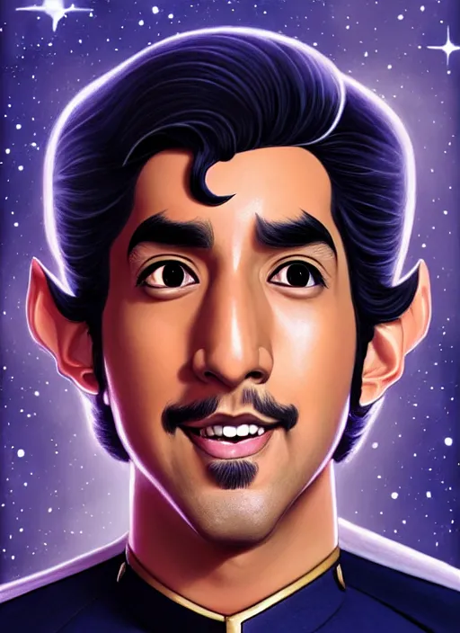 Image similar to cute star trek officer dev patel, natural lighting, path traced, highly detailed, high quality, digital painting, by don bluth and ross tran and studio ghibli and alphonse mucha, artgerm