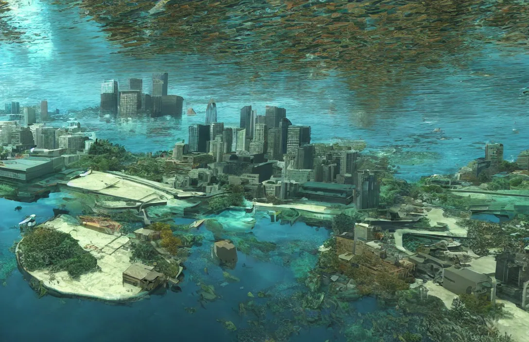 Prompt: montreal!! underwater! realistic! high details!!
