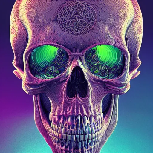 Image similar to portrait_of_a_melting_skull._intricate_abstract._psychedelic_liquod_embossed_intricate_artwork._by_Tooth_Wu_wlop_beeple_dan_mumford._octane_render_trending_on_artstat