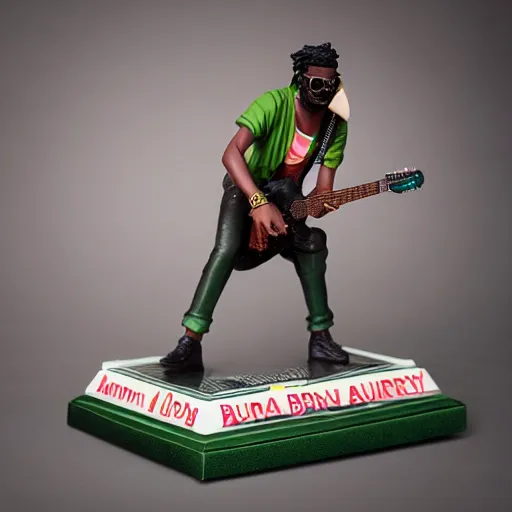 Image similar to burna boy figurine, detailed product photo,