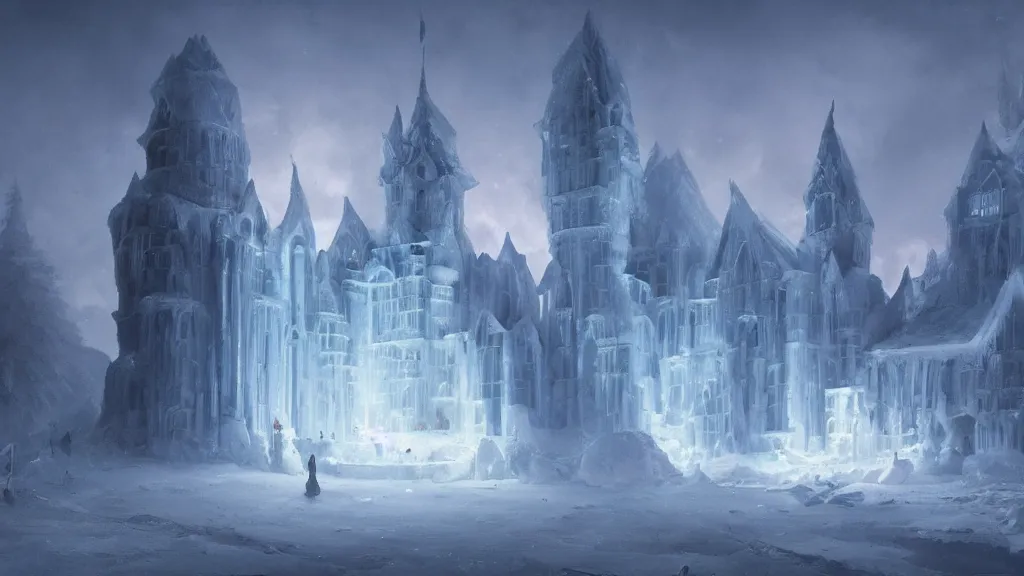 Prompt: Ice castle, greg rutkowski, trending on artstation, 4k