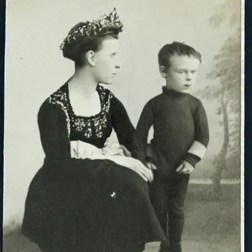 Image similar to photo of a 2 3 year old german princess and her 4 year old son