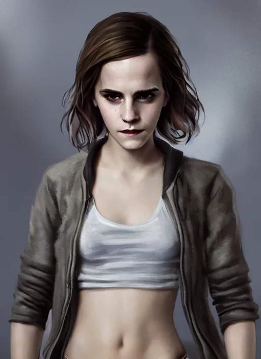 Image similar to highly detailed full body portrait of emma watson gta 5 art, seductive, unreal engine, fantasy art by greg rutkowski