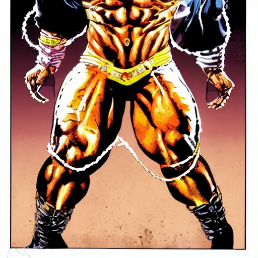 Image similar to busta rhymes as sho'nuff from the last dragon, vector image, comic books style, very detailed by jim lee,