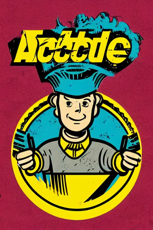 Image similar to fallout 7 6 retro futurist illustration art by butcher billy, sticker, colorful, illustration, highly detailed, simple, smooth and clean vector curves, no jagged lines, vector art, smooth andy warhol style