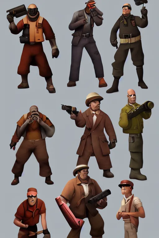 Image similar to team fortress 2 character art by moby francke